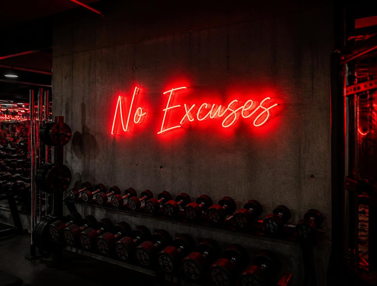 “No Excuses” Gym Neon Sign