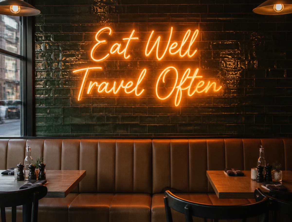 “Eat, Drink & Be Merry” Neon Sign
